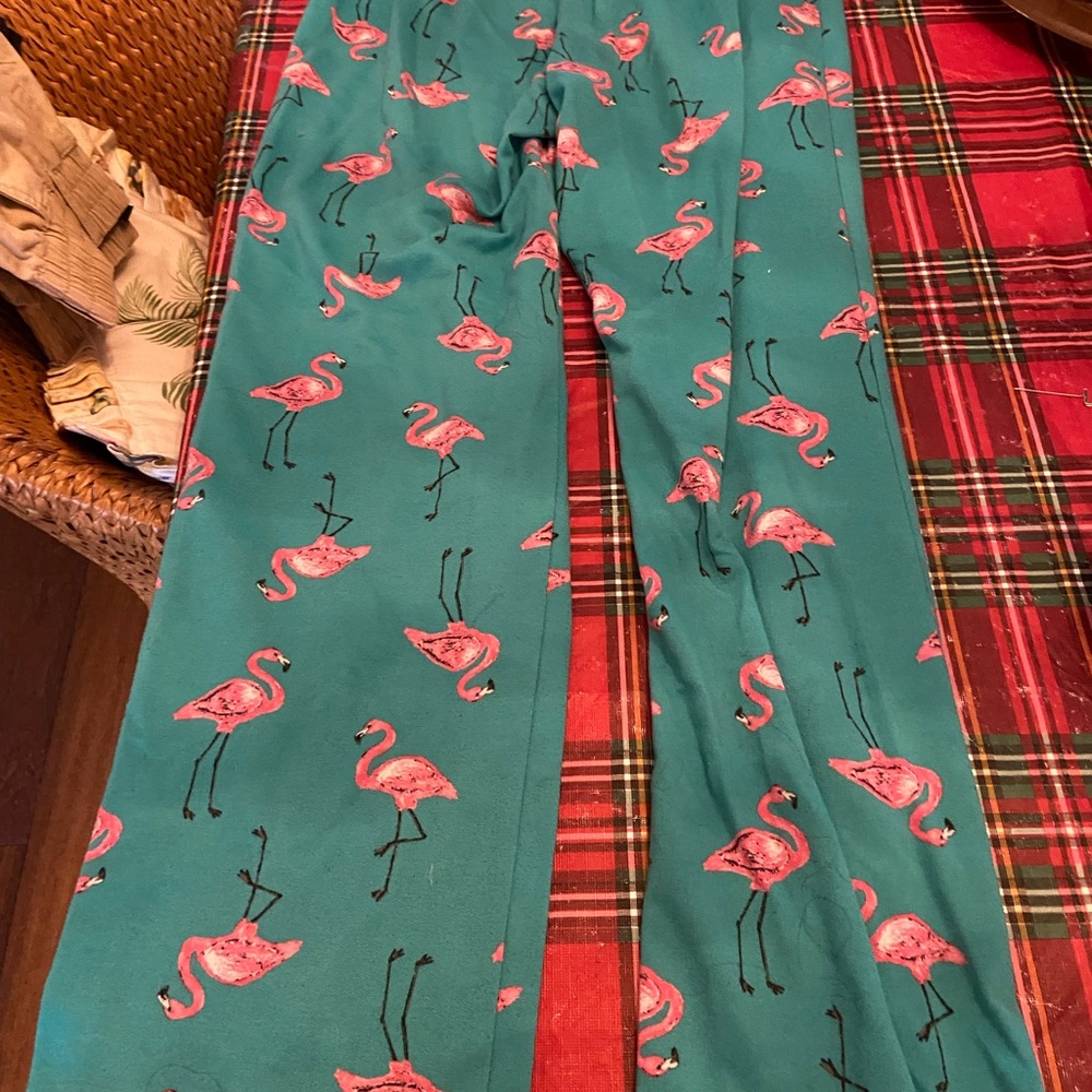 Abercrombie Kids Teal Flamingo Print Pants